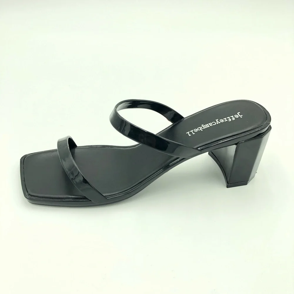 NWOT Black Jeffrey Campbell Jamm-3 Jelly Slide Sandal Heels Size 10